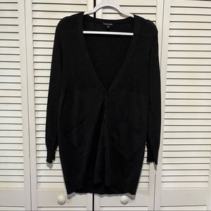 Eileen Fisher Long Sleeve 100% Wool Button Front Cardigan Gray Pockets Small